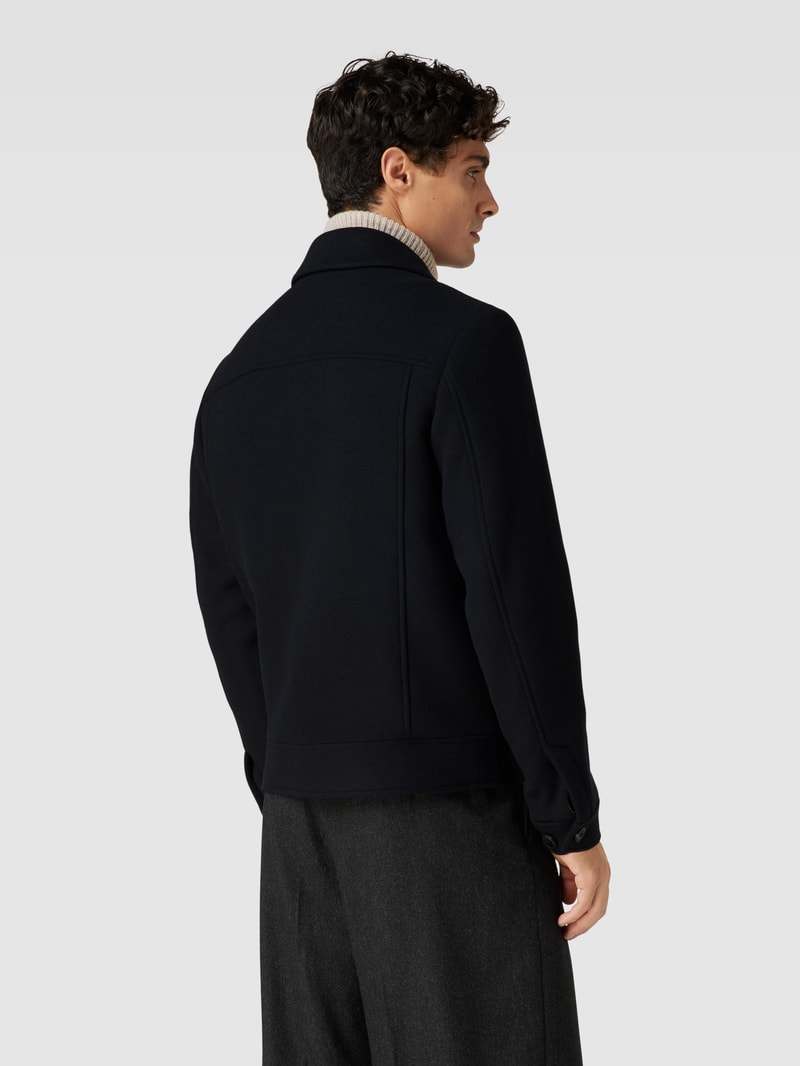 Jacke aus woll-Mix mit Umlegekragen in schwarz