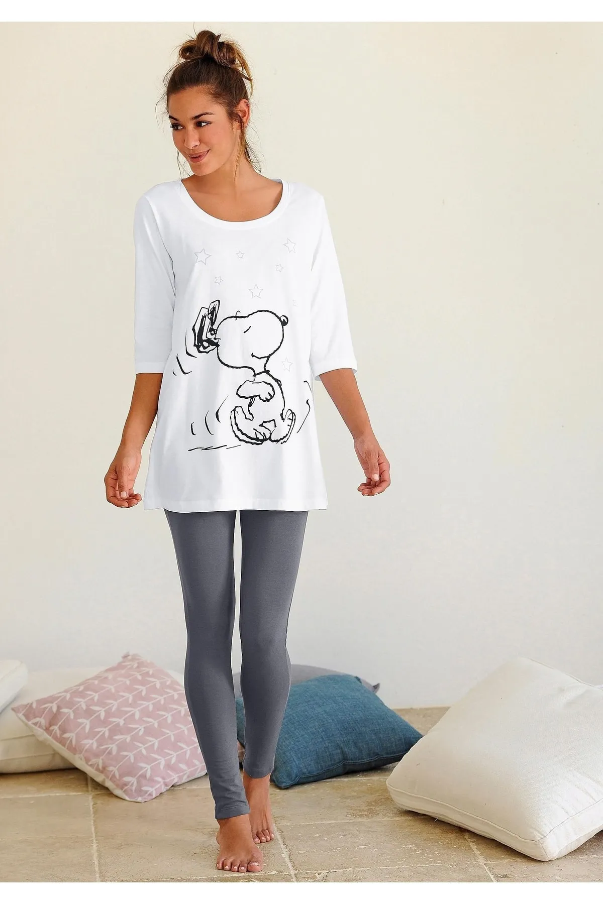 PEANUTS  Pyjama mit Leggings und legerem Shirt mit Snoopyprint