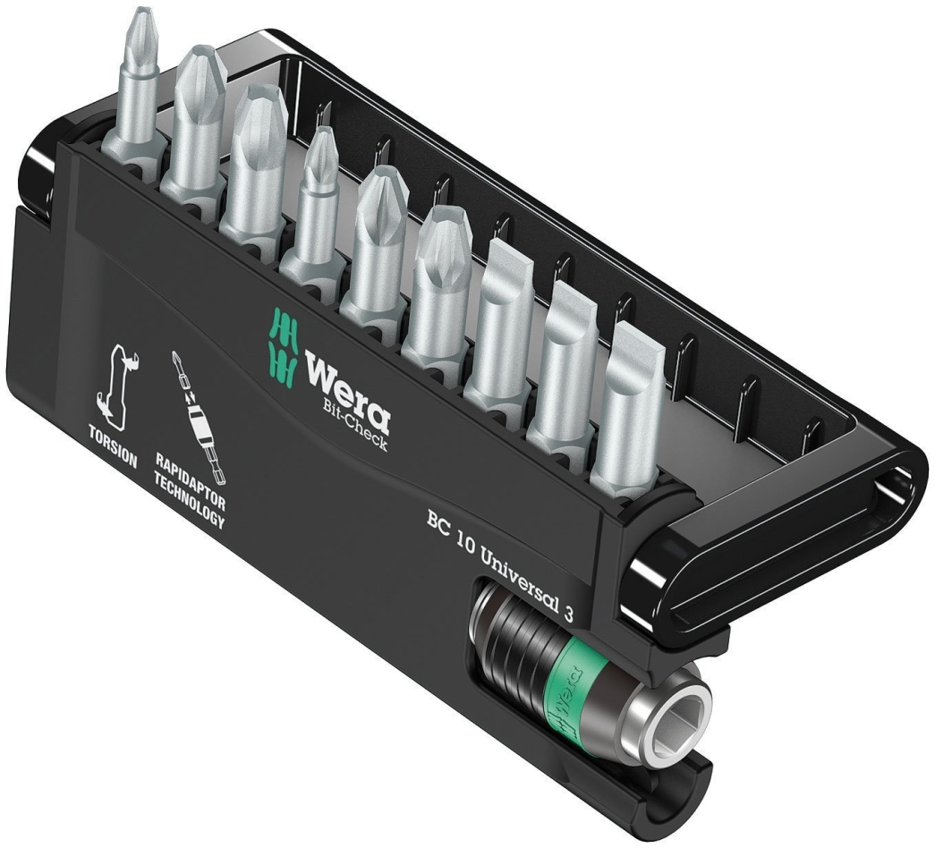 Wera 05056375001 Bit-Check 10 Universal 3-bitssæt, 10 dele