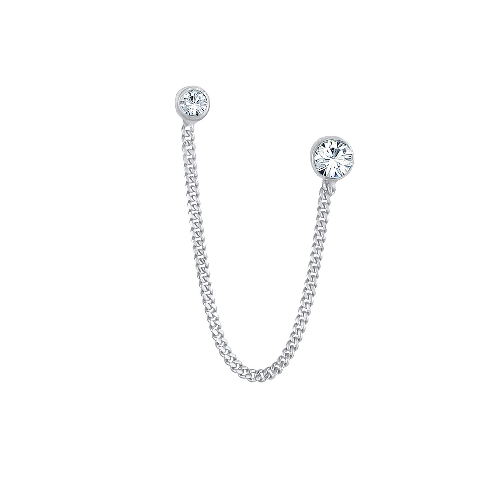 Elli Elli Boucles d'Oreilles Boucles d'oreilles doubles pour dames avec cristaux en ar Boucles d'oreilles