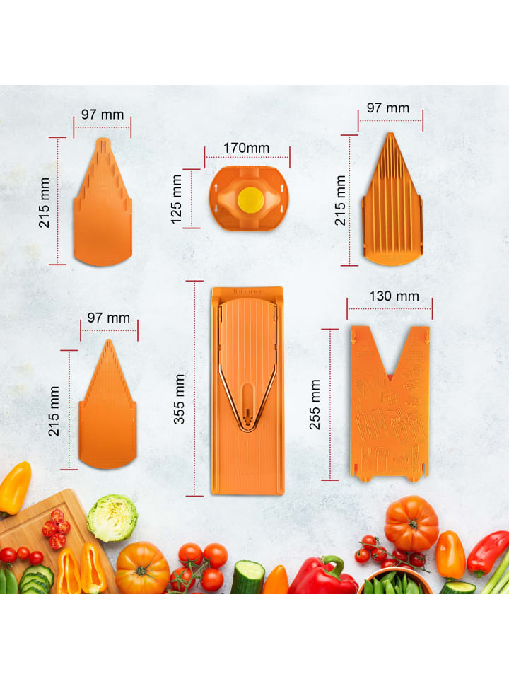 Börner Gemüsehobel V3 TrendLine mit Halter und Multibox in orange günstig kaufen onesize