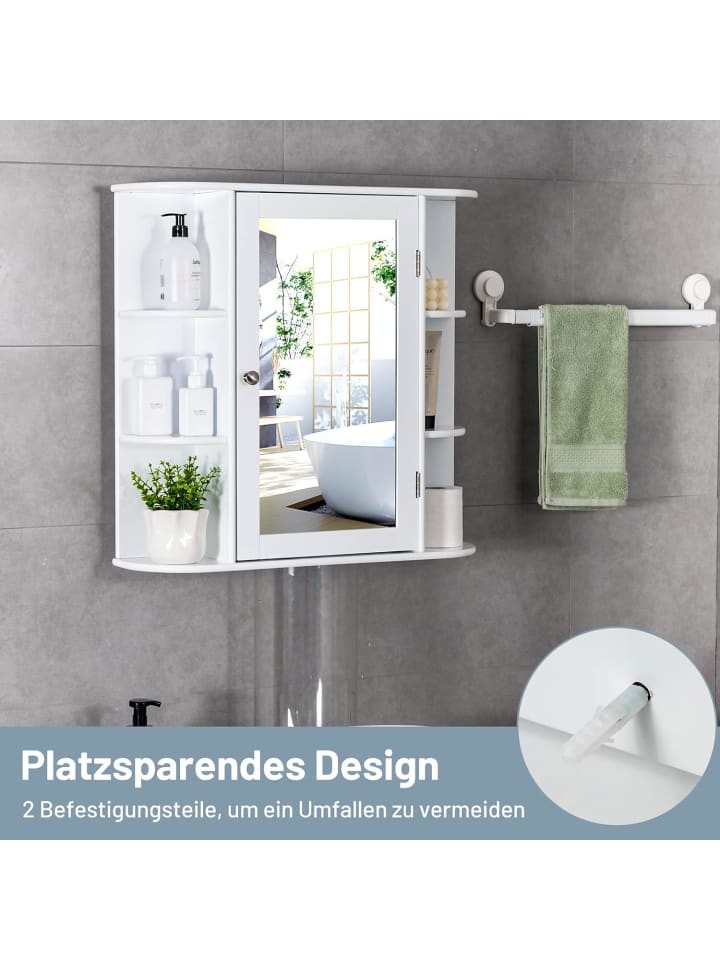 COSTWAY Badezimmerspiegelschrank in Weiß günstig kaufen onesize