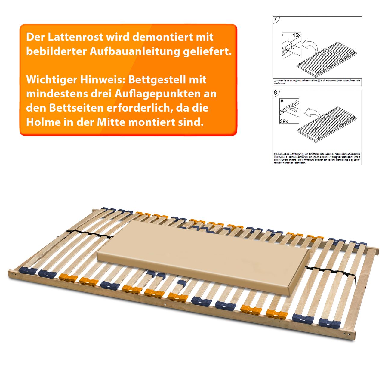 Coemo Lattenrost MULTIRA 26 Federleisten starr 80 x 190 cm