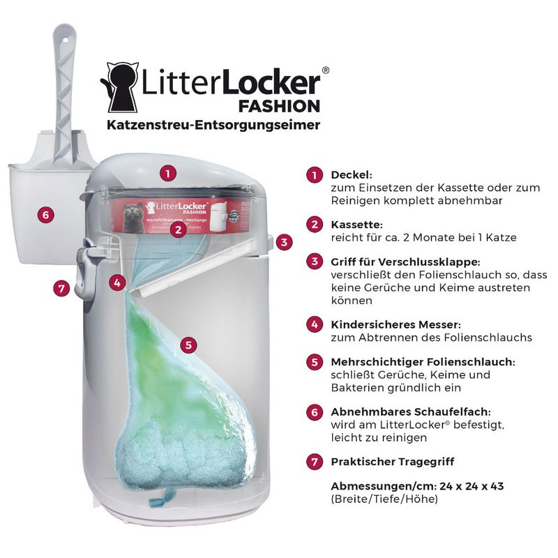 LitterLocker Fashion Katzenstreu Entsorgungseimer