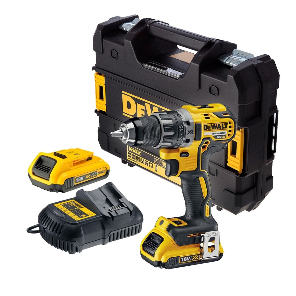 DeWalt DCD791D2-QW Batteridrevet Drill Børsteløs 18 Volt 2.0 Ah Li-ion