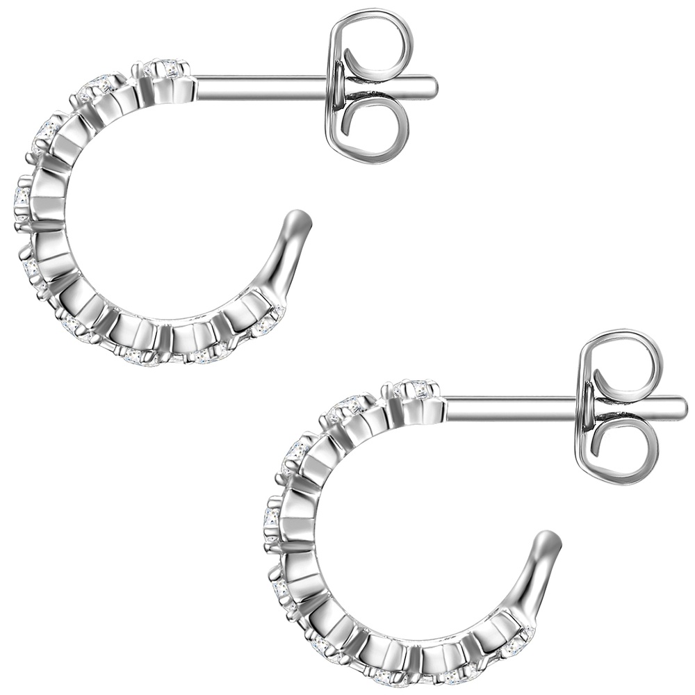 Glanzstücke München Créoles en argent Étoiles Argent sterling Oxyde de zirconium (CZ) en Argent Boucles d'oreilles