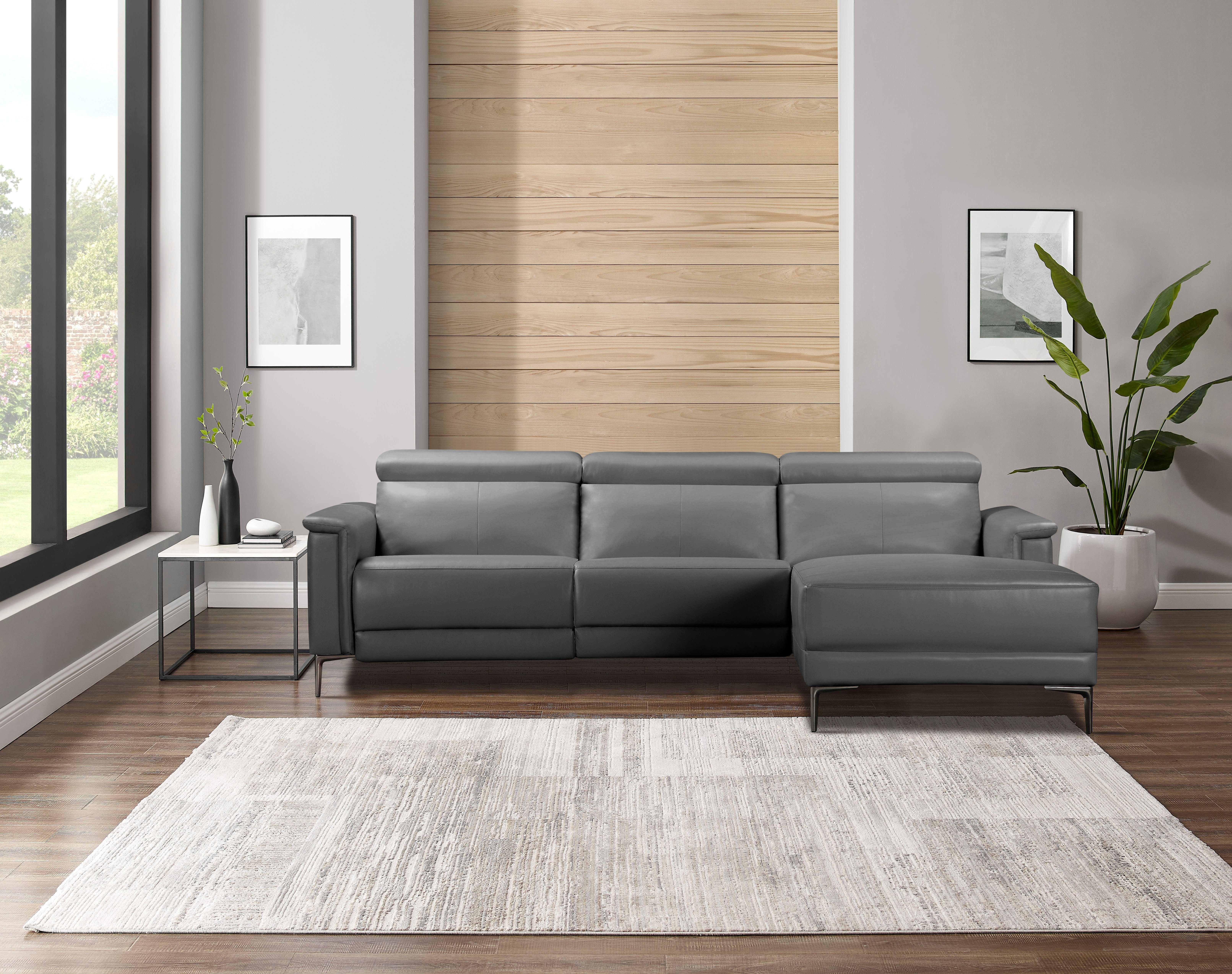 Places of Style Ecksofa Lund mit Recamiere in Echtleder, Kunstleder, Webstoff, mit man. o. elektr. Relaxfunktion und USB/ Kopfteilverstellg