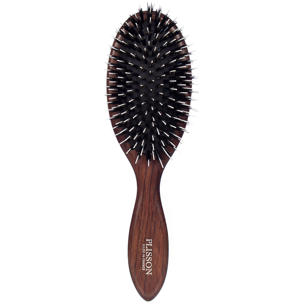 plisson 1808 Brosse à cheveux pneumatique grand modèle - Bois, Sanglier et Picots Nylon Brosse à Cheveux