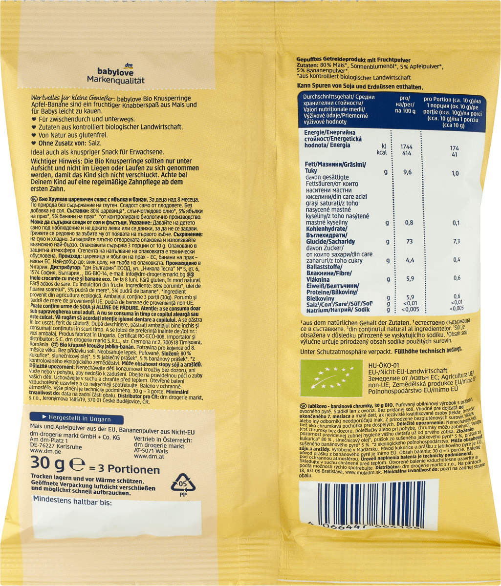 Knusperringe Apfel Banane, 30 g