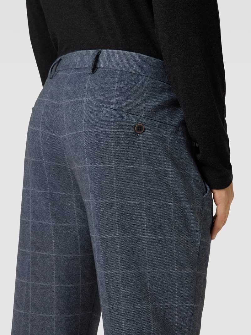 Stoffhose mit Gitterkaro Modell 'Ray' in blau