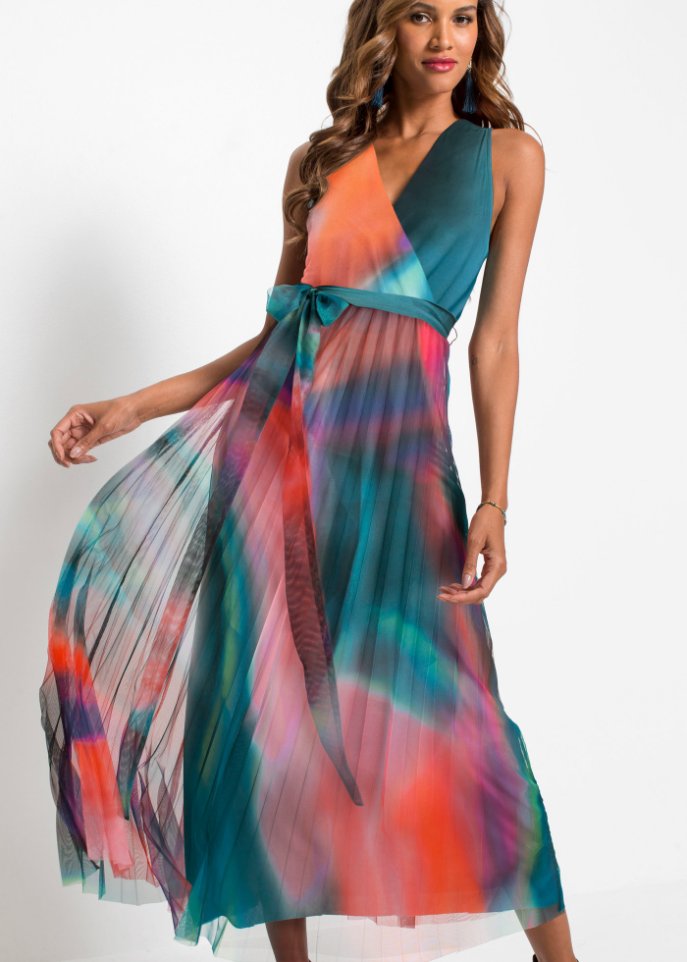 Farbiges Wickelkleid