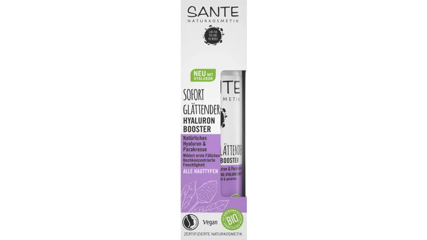 SANTE Sofort Glättender Hyaluron Booster Natürliches Hyaluron & Parakresse 30 ml