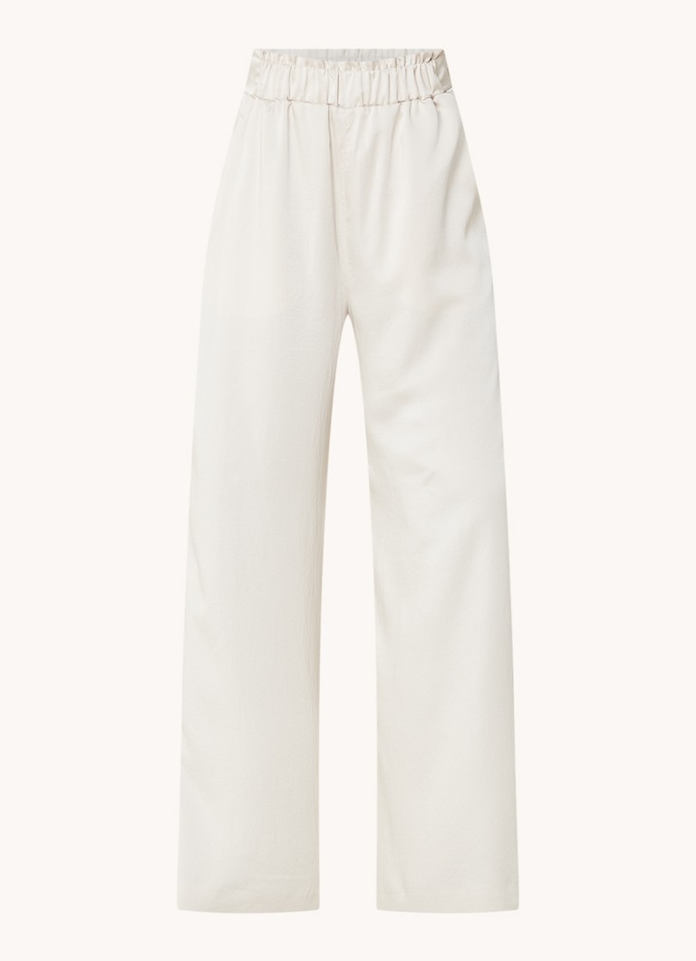Pantaloni palazzo a vita alta e gamba larga in raso di Claudie Pierlot