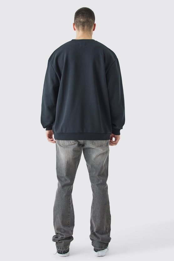 Tall Oversize Borg-Sweatshirt mit Applikation