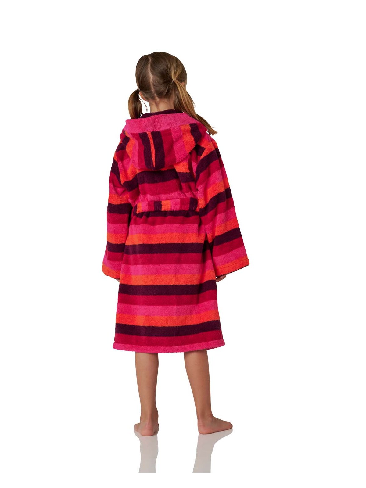 Bademantel Blockstreifen, fuchsia gestreift