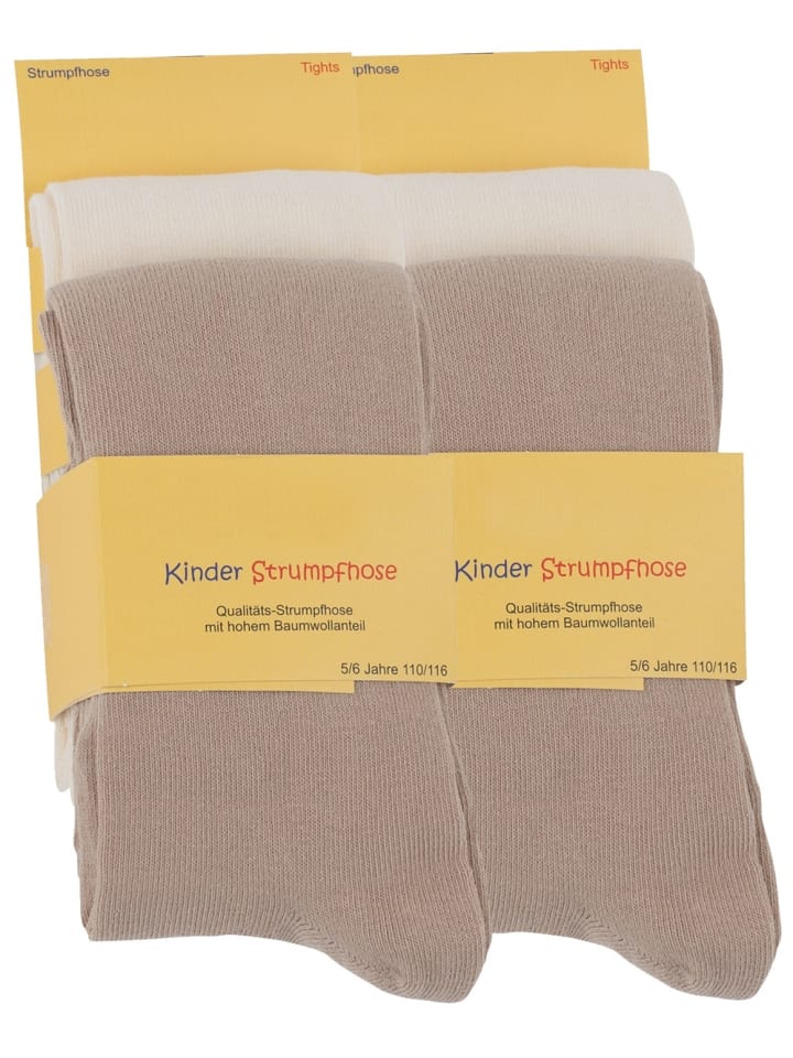 Cotton Prime® Strumpfhosen 4er Set für Kinder in Wollweiss/Beige günstig kaufen 110/116
