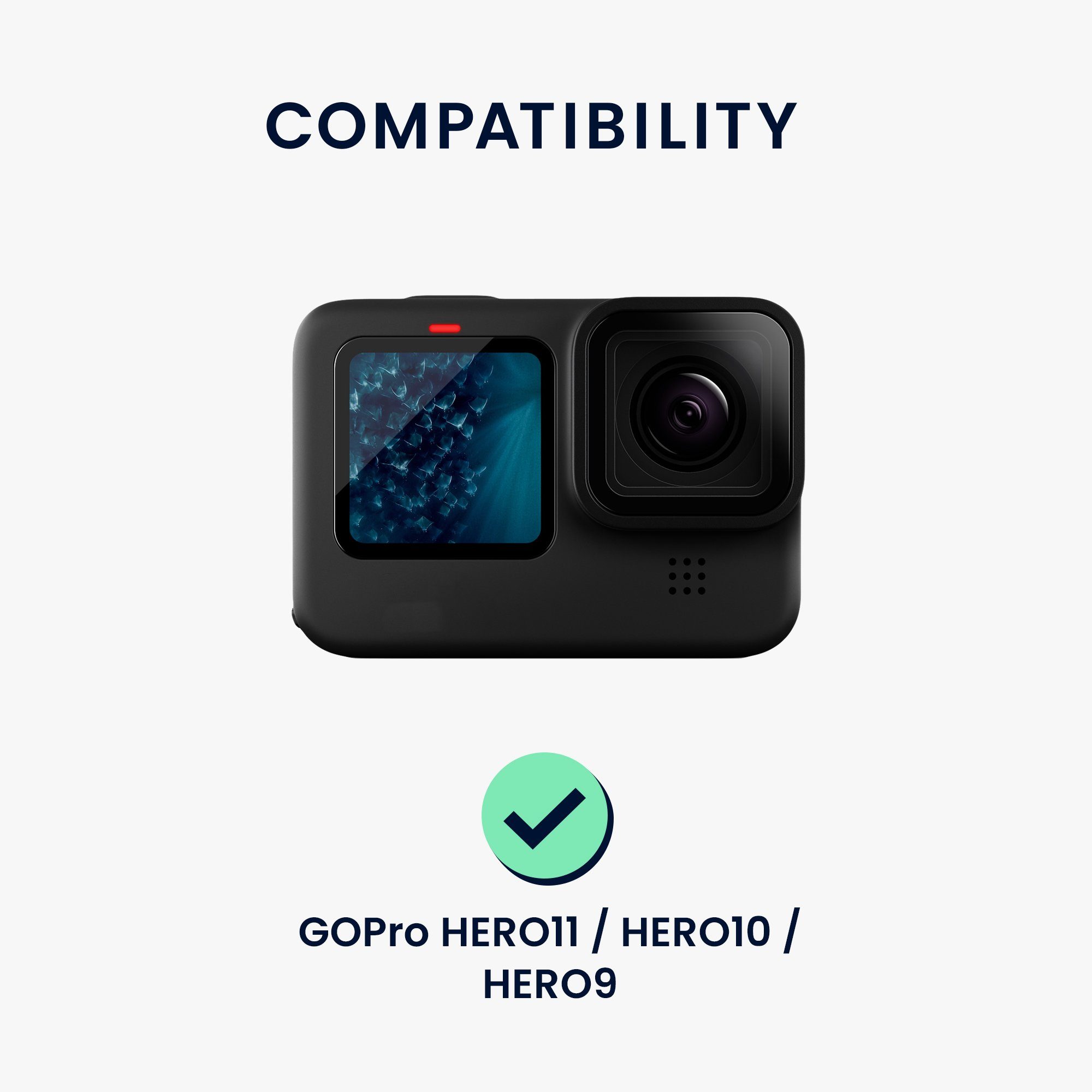 kwmobile Silikon Hülle für GOPro HERO11 Black / HERO10 Black / HERO9 Zubehör Drohne (Kamera Tasche Schutzhülle - Cover mit Band Schwarz)
