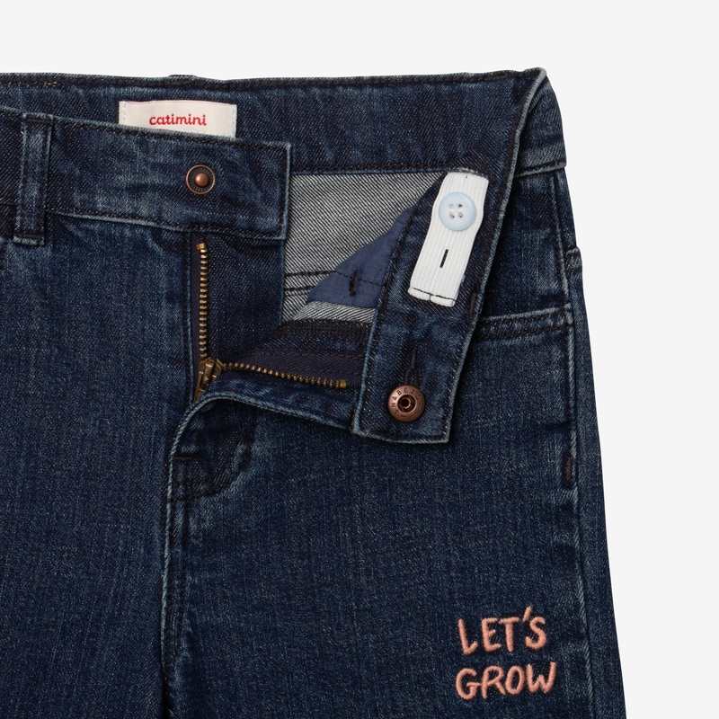Jean fille large bleu brodé Catimini