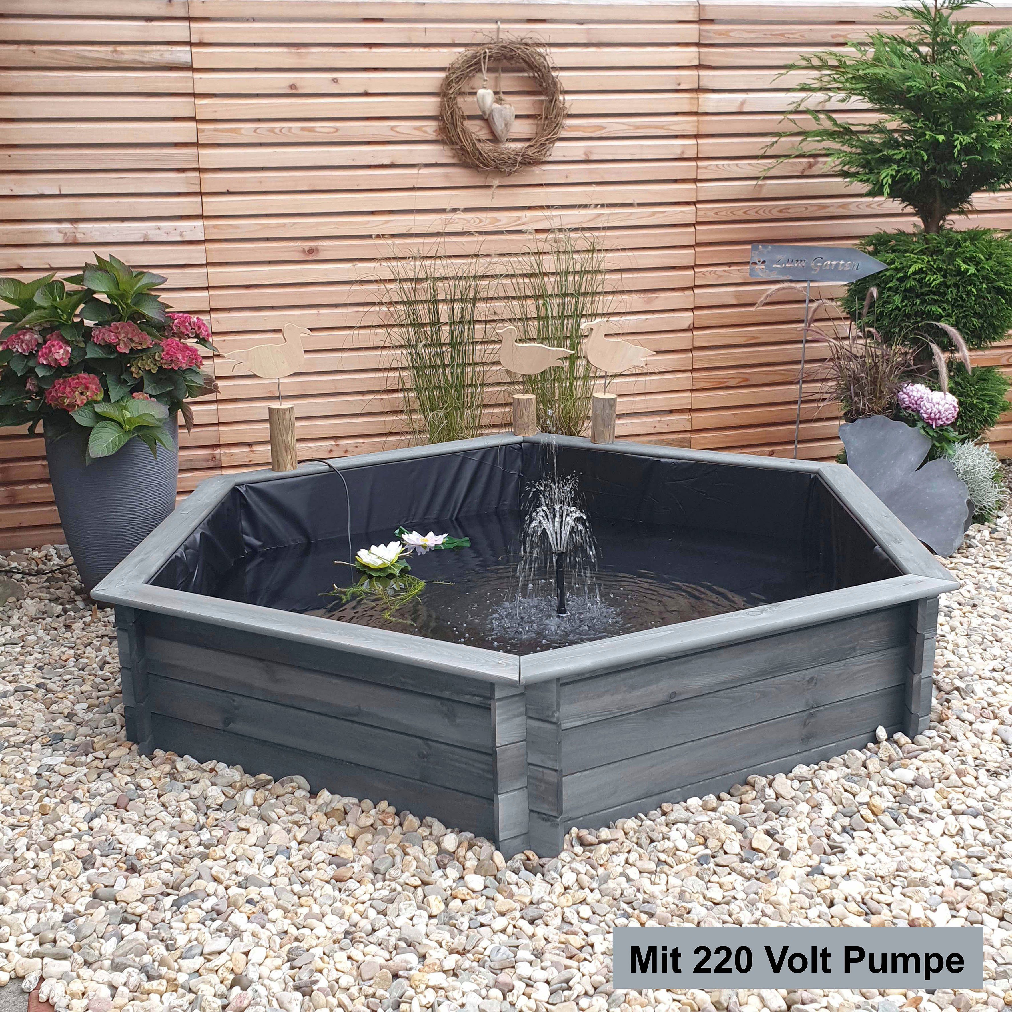 promadino Hochteich, BxTxH: 222x193x40 cm, 1100 l, mit Teichpumpe