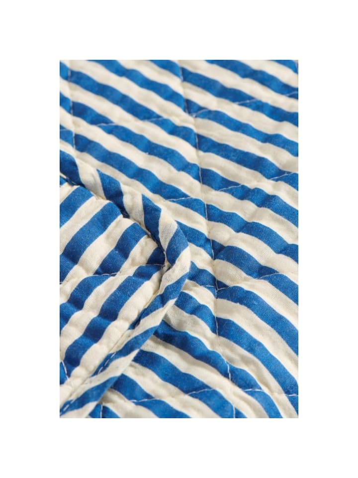 IB Laursen Quilt aus Baumwolle mit Streifen in blau günstig kaufen onesize