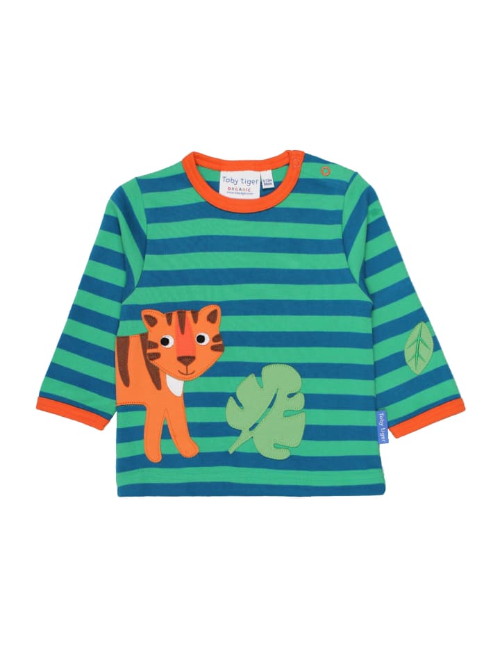 Toby Tiger Langarmshirt mit Tiger Applikation in grün günstig kaufen