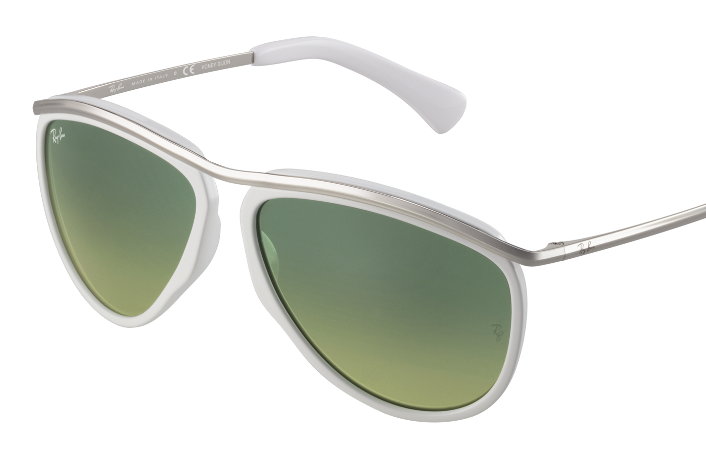 Ochelari de soare OLYMPIAN AVIATOR HD60 - Alb Verde Lucios