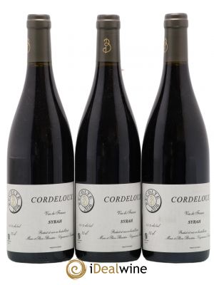 Vin de France Syrah Cordeloux Marie et Pierre Bénetière (Domaine)  2016 - Lot de 3 Bouteilles