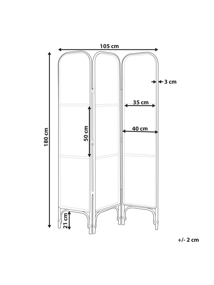 Beliani Paravent POTENZA in /Beige - (W) 105 x (H) 180 x (L) 3 cm günstig kaufen onesize