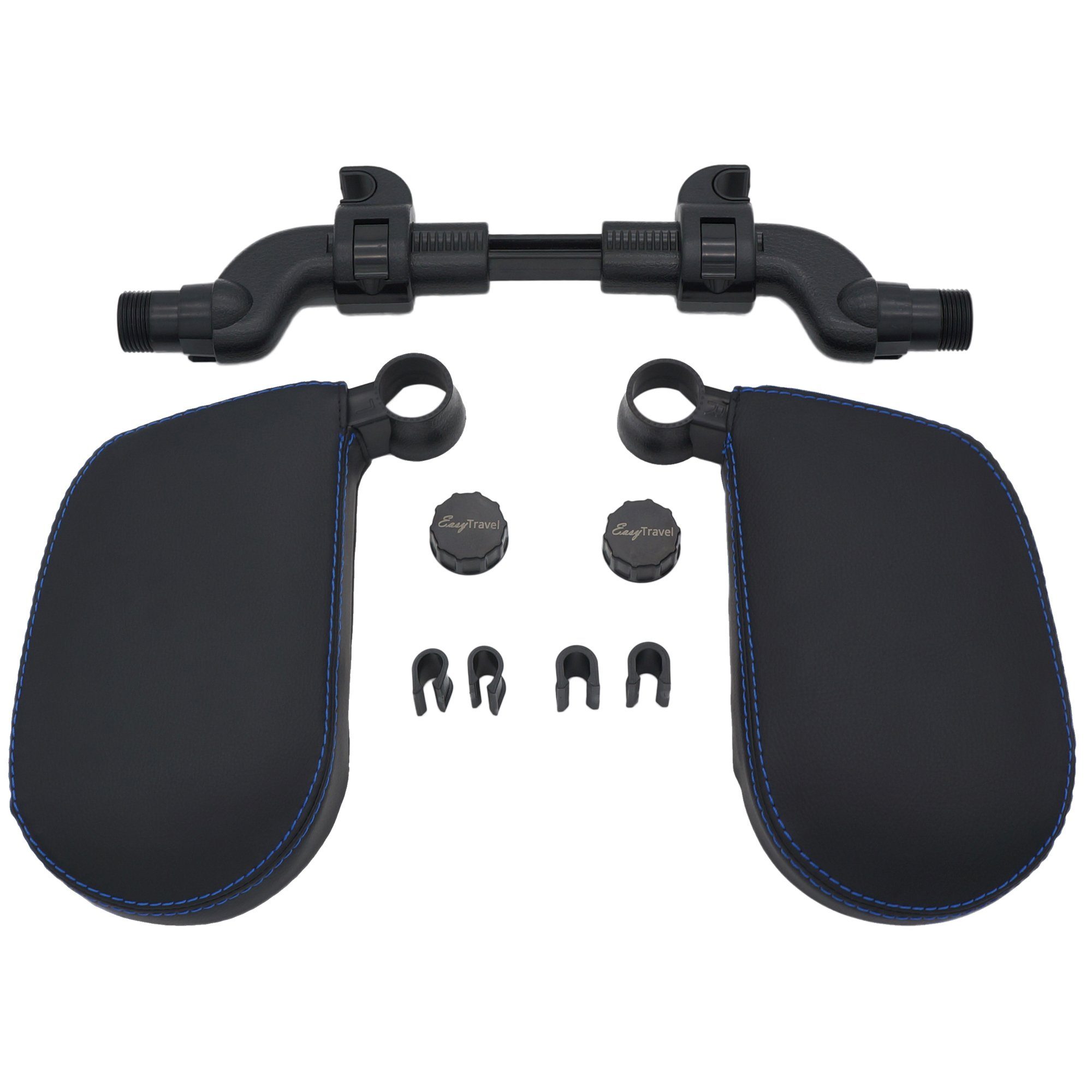 EasyTravel EasyTravel ergonomisches Auto Reise Kopfkissen - Kunstleder schwarz / Camping Sat-Anlage