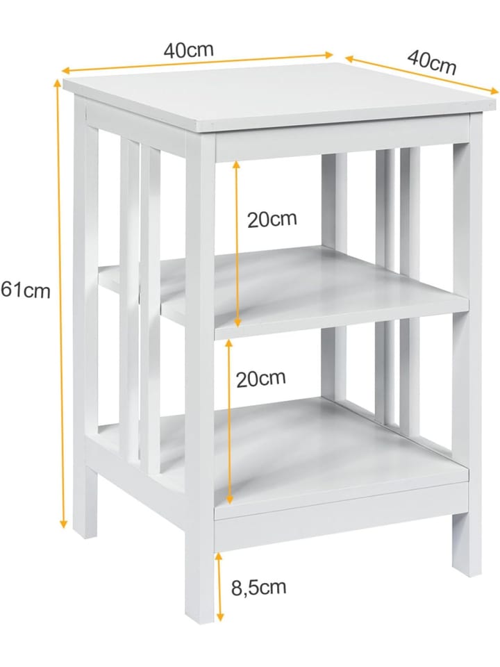 COSTWAY 2er Set Nachttische in Weiß günstig kaufen 40 cm