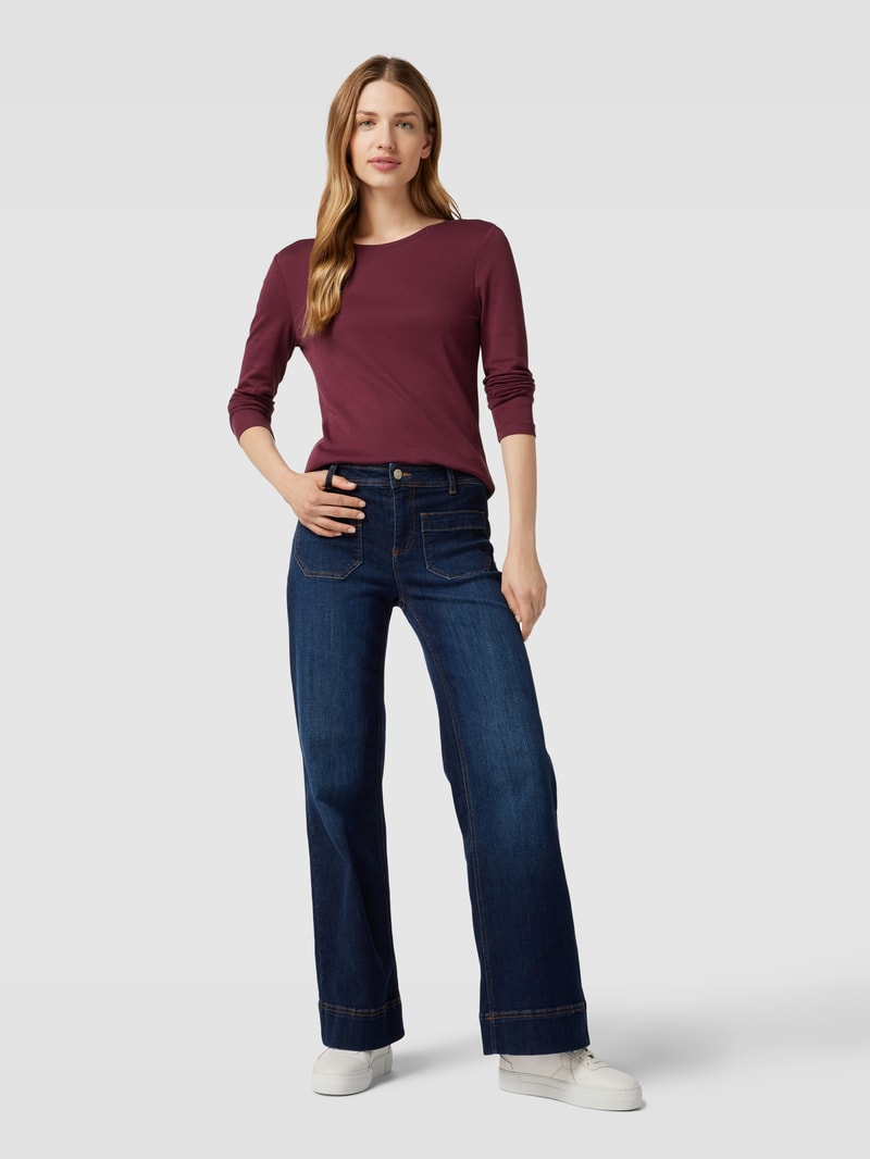 Longsleeve mit Rundhalsausschnitt in bordeaux rot