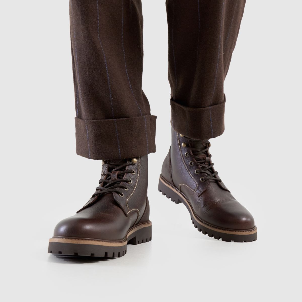 Barbour – Mörkbruna derbystövlar med foggy-mönster
