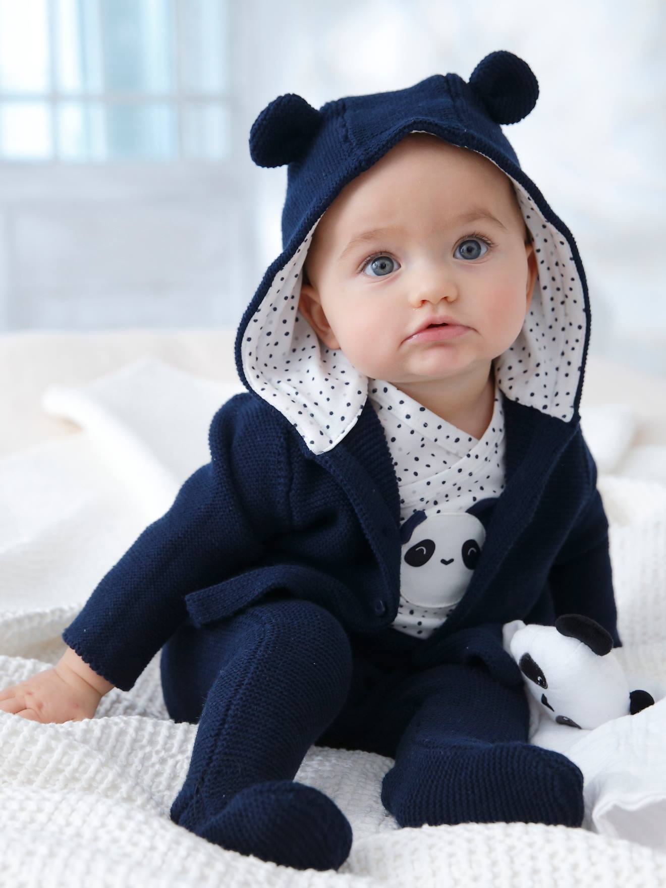 Vertbaudet 3-teiliges Geschenk Set für Babys, ab Gr. 44 - marine