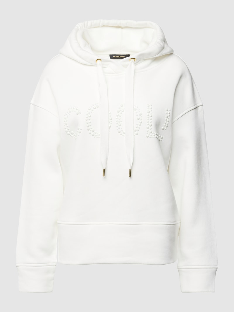 Hoodie mit Zierbesatz in offwhite