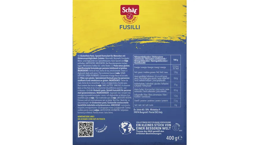 Schär Fusilli 400 g