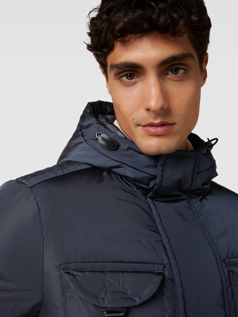 Parka mit Pattentaschen Modell 'AIPTEK' in marineblau