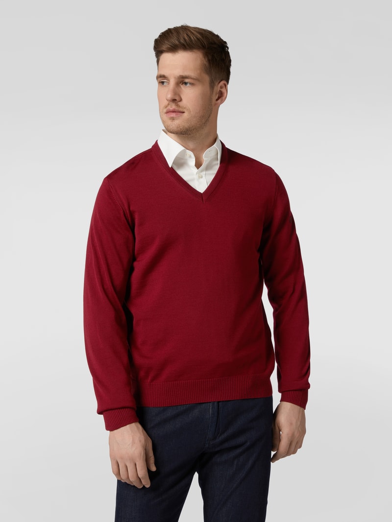 Pullover aus Schurwolle in bordeaux rot
