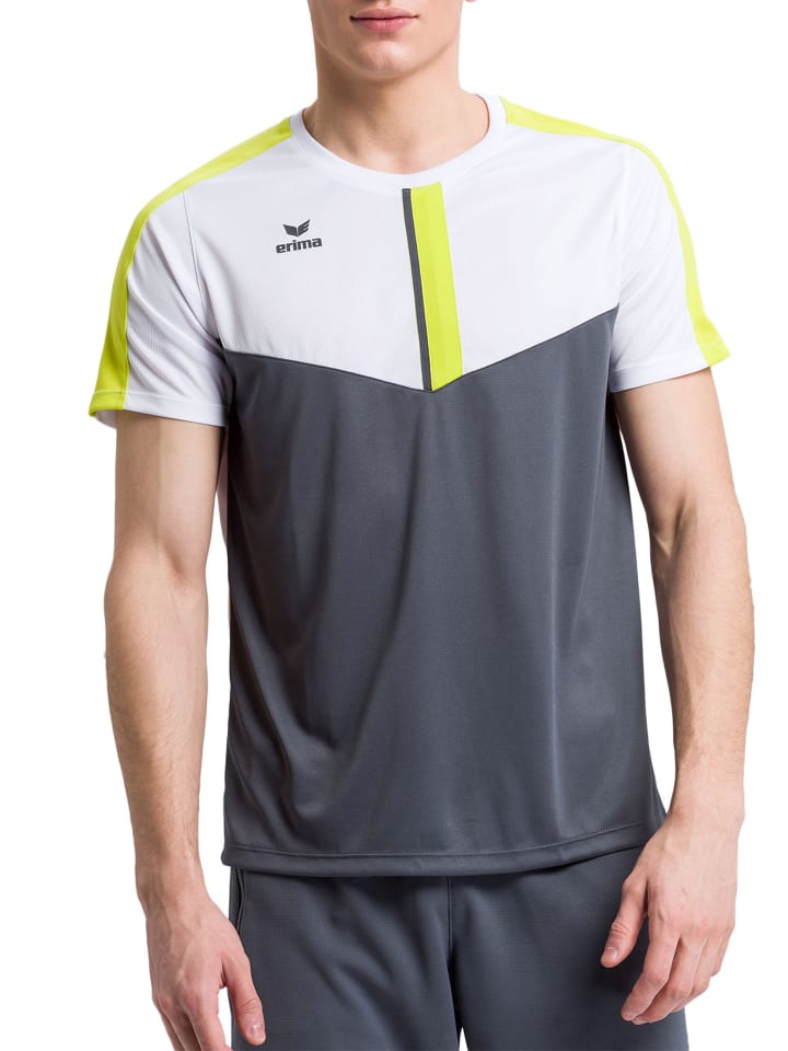 erima Squad T-Shirt in weiss/slate grey/bio lime günstig kaufen