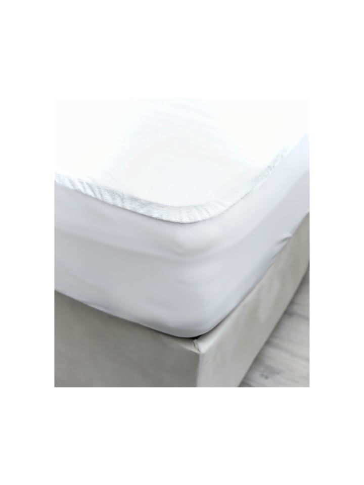 COFI 1453 Matratzenschoner 100x200cm mit   25 cm Rundumgummizug Matratzenauflage in Weiß günstig kaufen