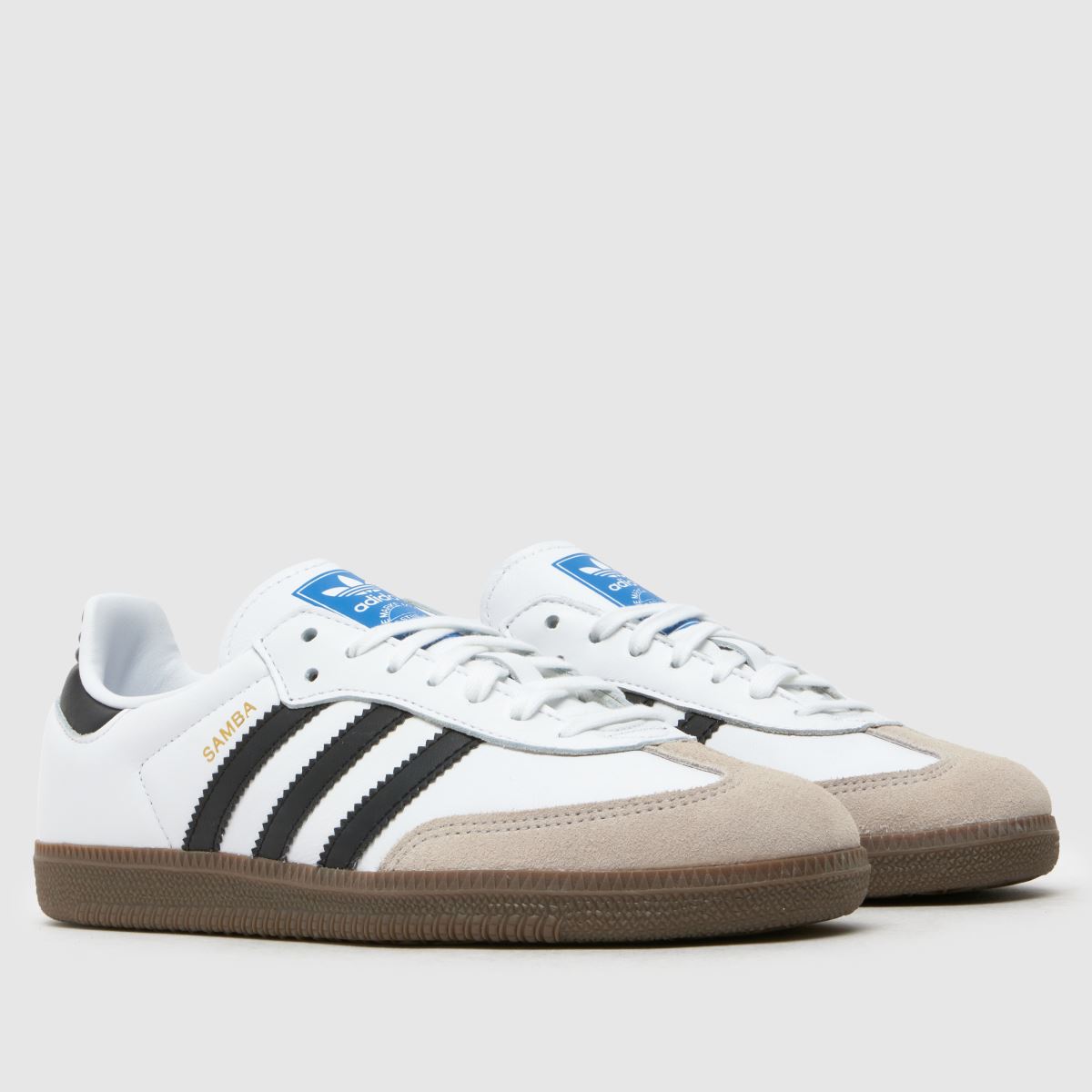 adidas vita och svarta samba og ungdomsskor