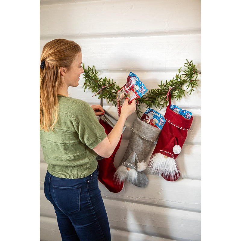 Home Julestrømpe filt, med nisse