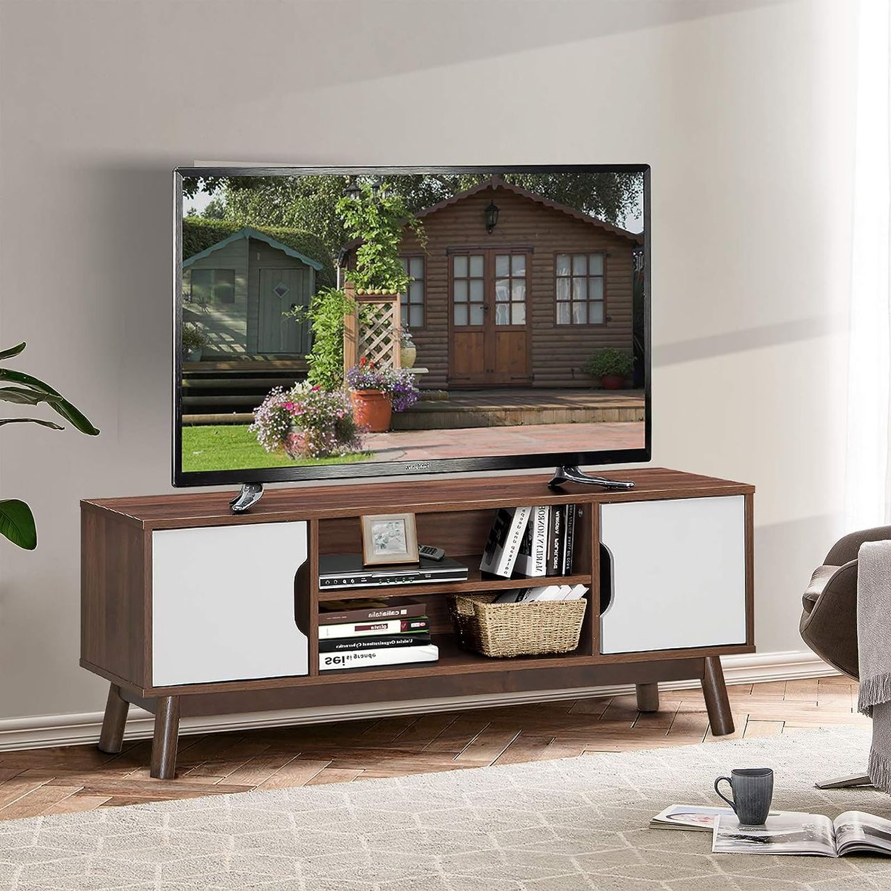 Costway COSTWAY TV-Lowboard Fernsehschrank Holz
