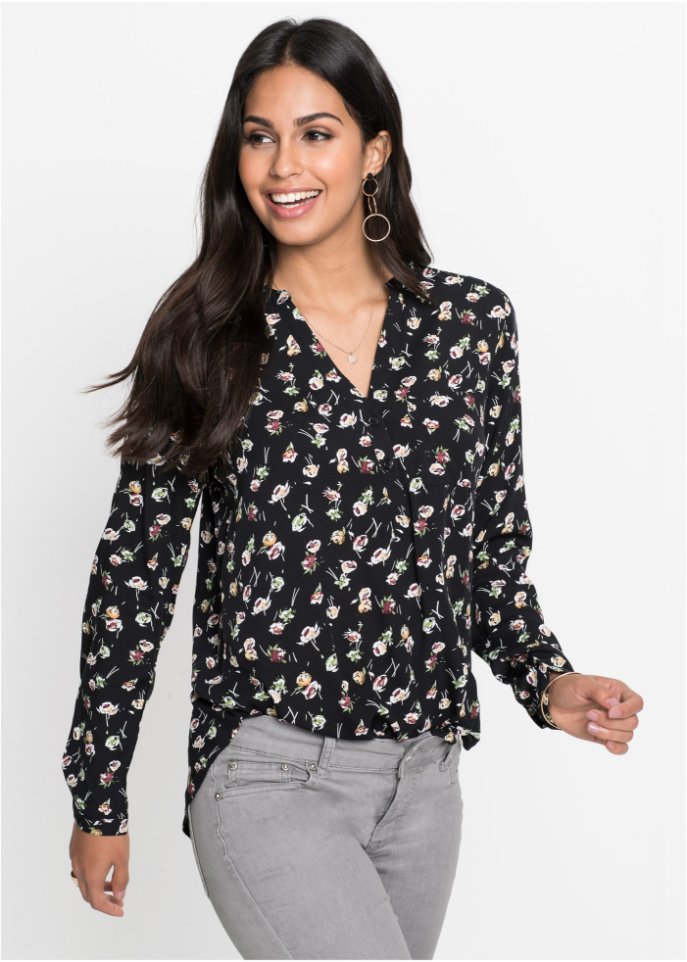 Bluse mit V-Ausschnitt