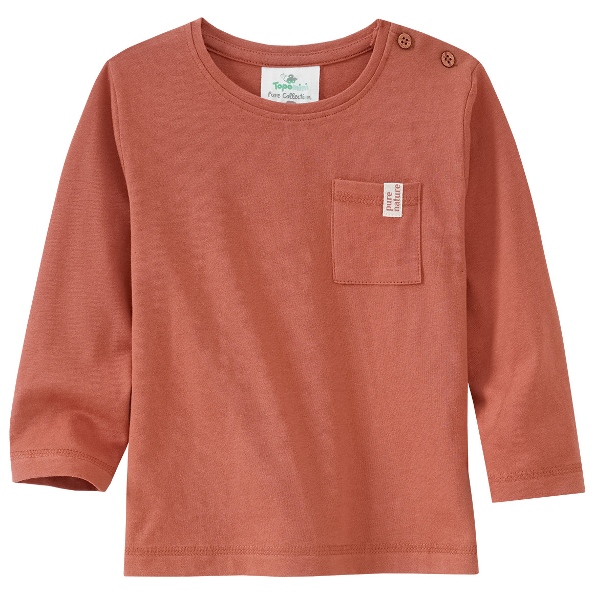 2 Baby Langarmshirts mit Brusttasche