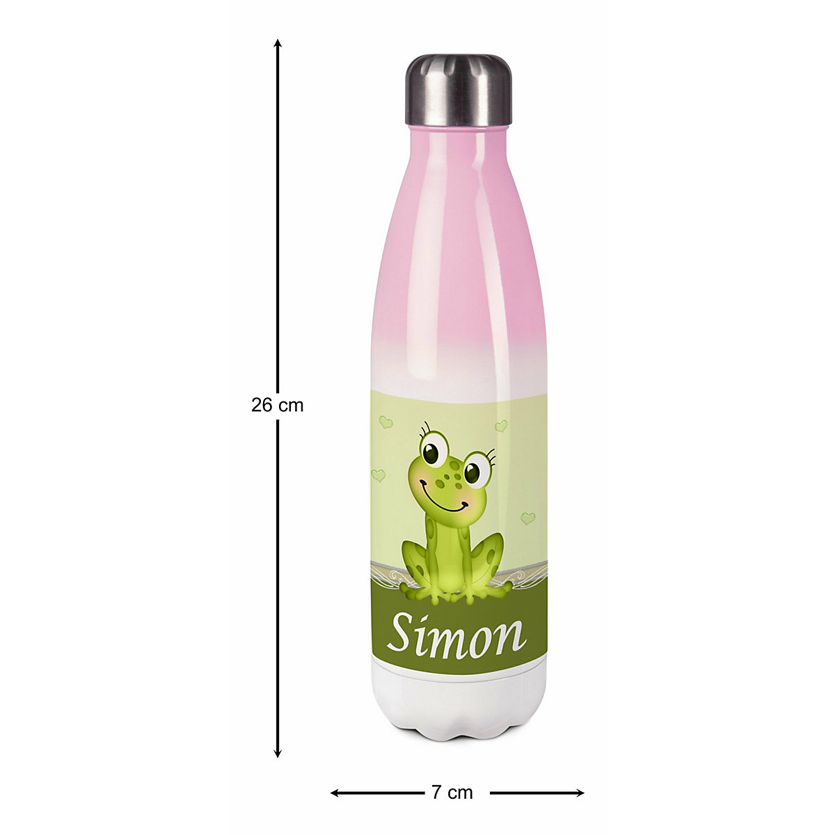 Edelstahl Kinder Thermoflasche / Trinkflasche bunt Frosch Spülmaschinenfest, Auslaufsicher, Bruchfest, Doppelwandig, Für Heißgetränke geeignet, Mit Deckel, Isoliert