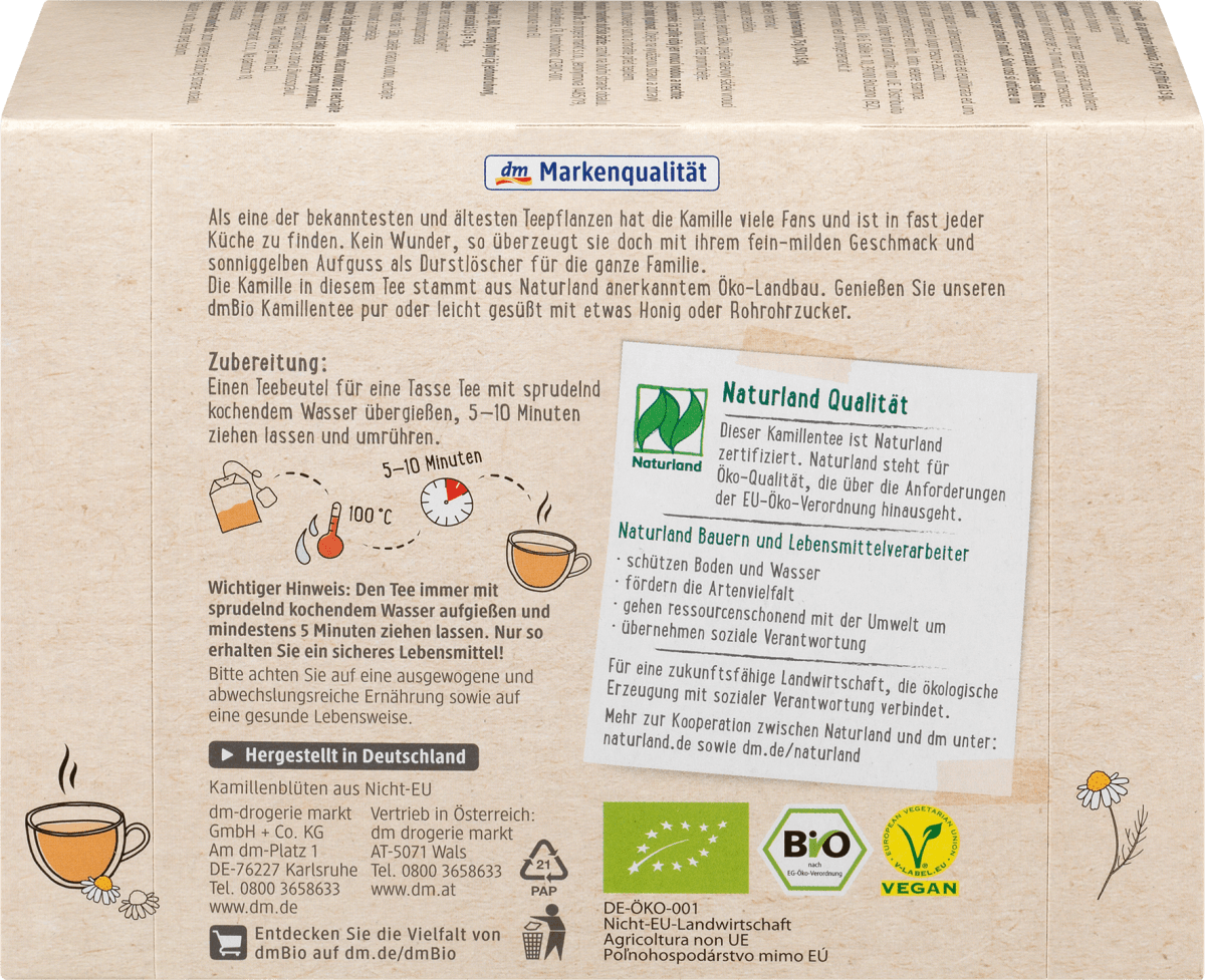 Kräutertee Kamille (50 Beutel), 75 g