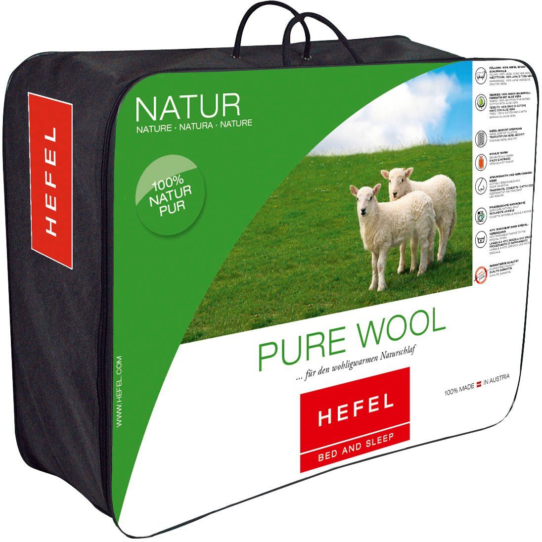 Naturhaarbettdecke, Pure Wool, Hefel