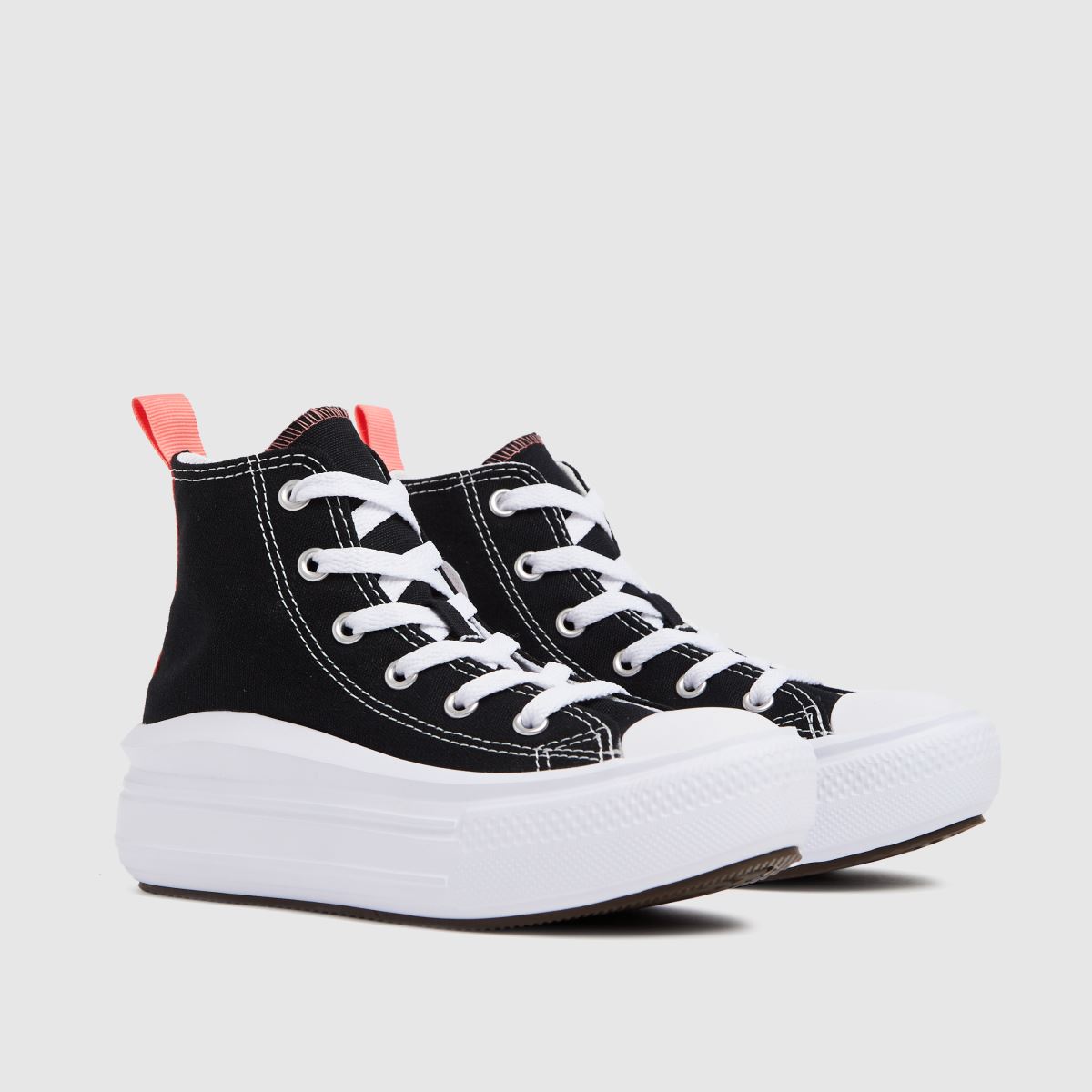 Converse svarta & rosa All Star Move Hi flickor juniorsneakers