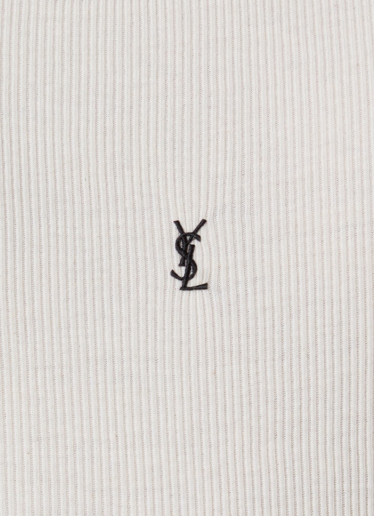 Saint Laurent Tank top with ribbed structure and logo embroidery
