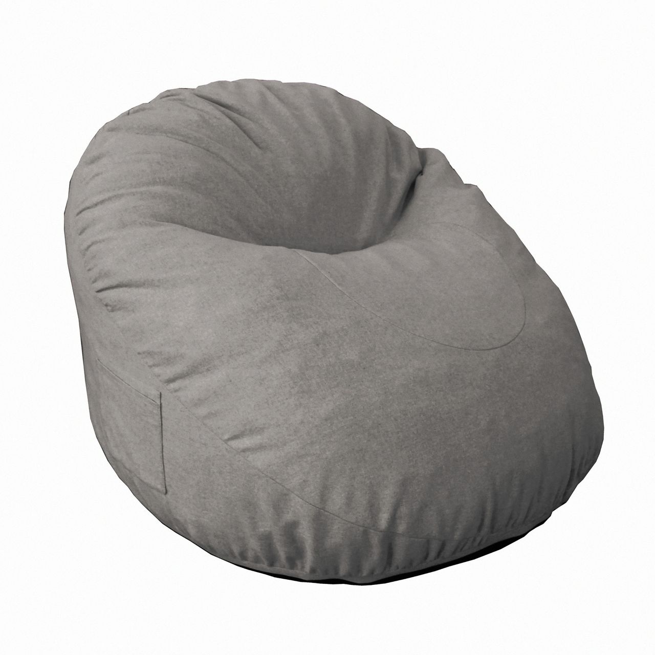 HOMCOM Sitzsack aufblasbares Sofa Bodensessel Sitzkissen gepolstert Polyester-Gewebe Schaumstoff-Füllung Dunkelgrau Ø115x71 cm